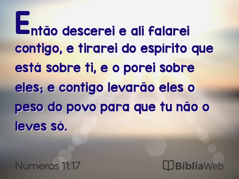 Números 11:17 em imagem para compartilhar