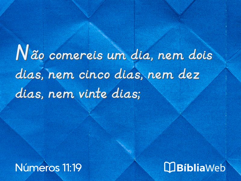Números 11:19 em imagem para compartilhar
