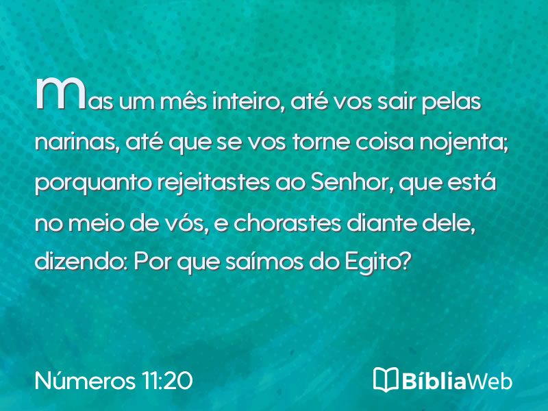 Números 11:20 em imagem para compartilhar