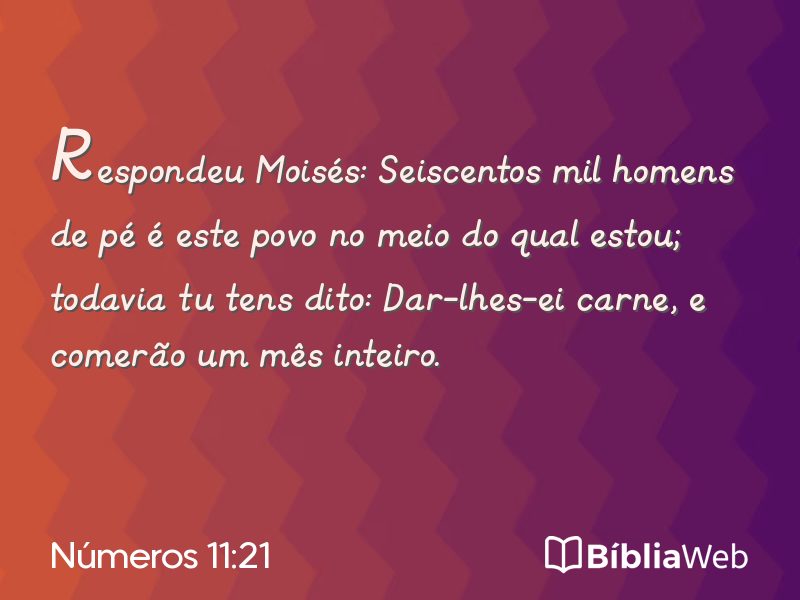 Números 11:21 em imagem para compartilhar
