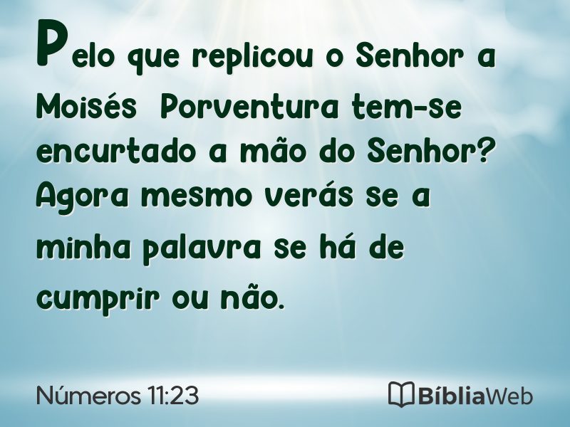Números 11:23 em imagem para compartilhar