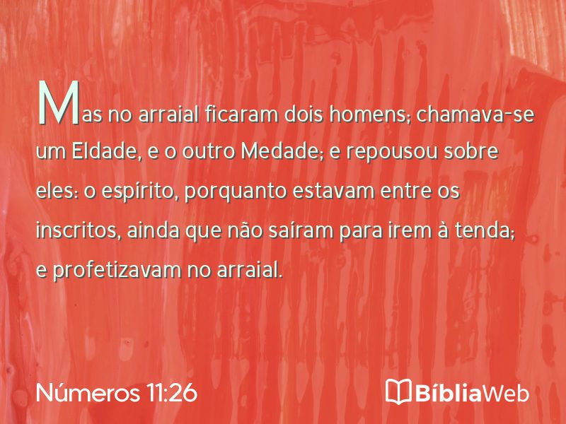 Números 11:26 em imagem para compartilhar