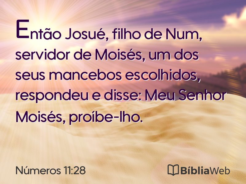 Números 11:28 em imagem para compartilhar