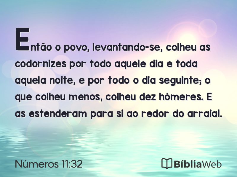Números 11:32 em imagem para compartilhar
