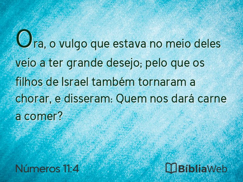 Números 11:4 em imagem para compartilhar