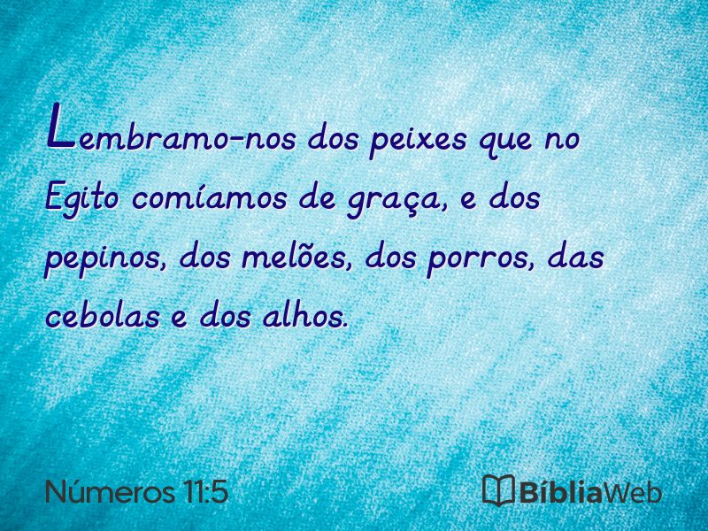 Números 11:5 em imagem para compartilhar