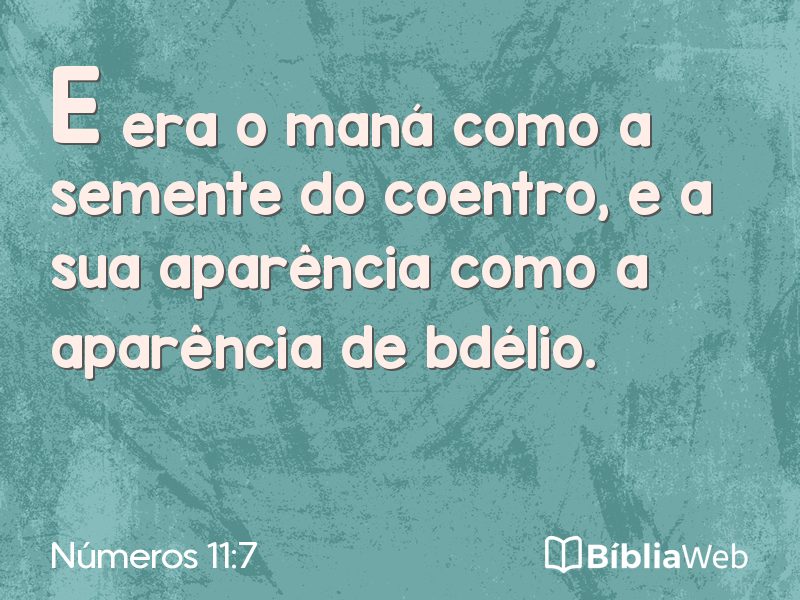 Números 11:7 em imagem para compartilhar