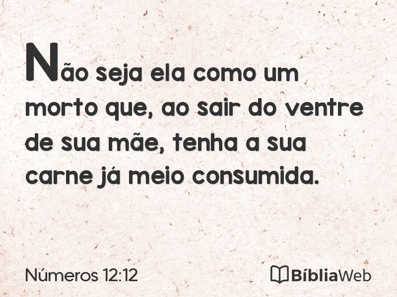 Números 12:12 em imagem para compartilhar