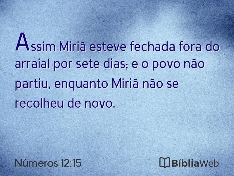 Números 12:15 em imagem para compartilhar