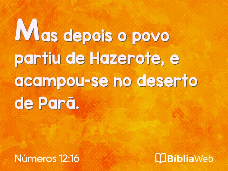Números 12:16 em imagem para compartilhar