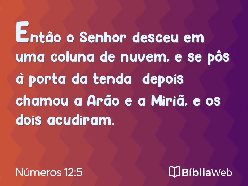 Números 12:5 em imagem para compartilhar