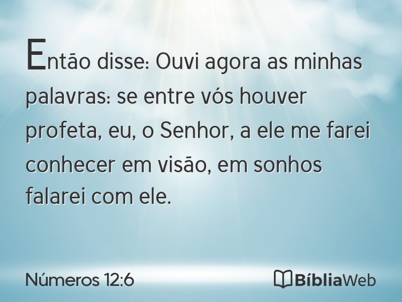 Números 12:6 em imagem para compartilhar