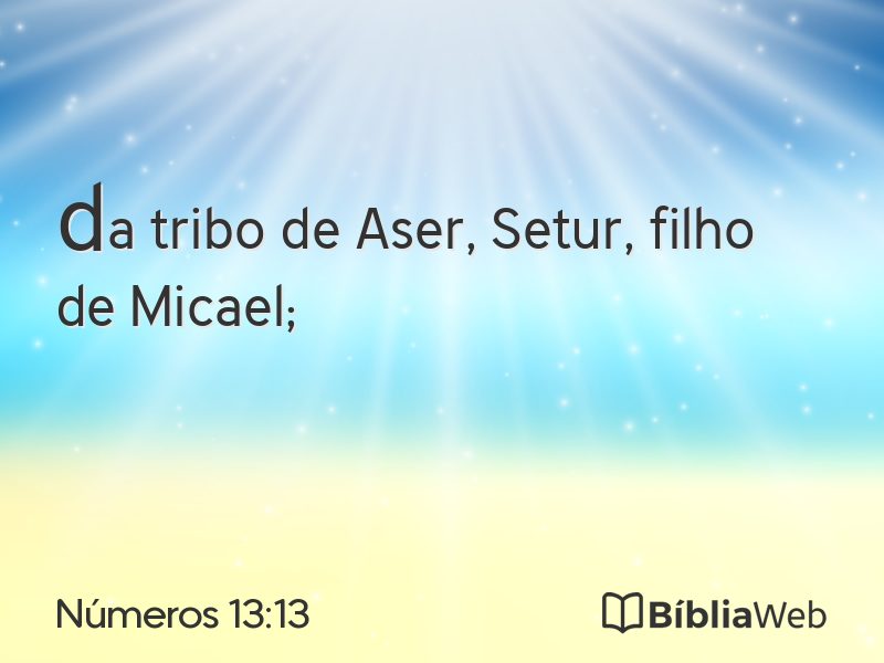 Números 13:13 em imagem para compartilhar