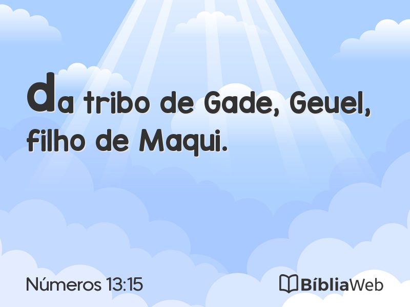 Números 13:15 em imagem para compartilhar