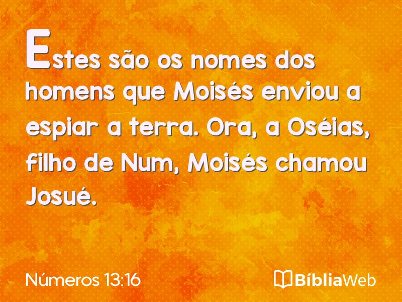 Números 13:16 em imagem para compartilhar