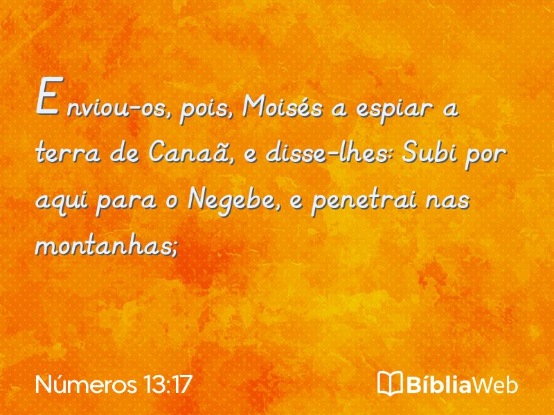 Números 13:17 em imagem para compartilhar