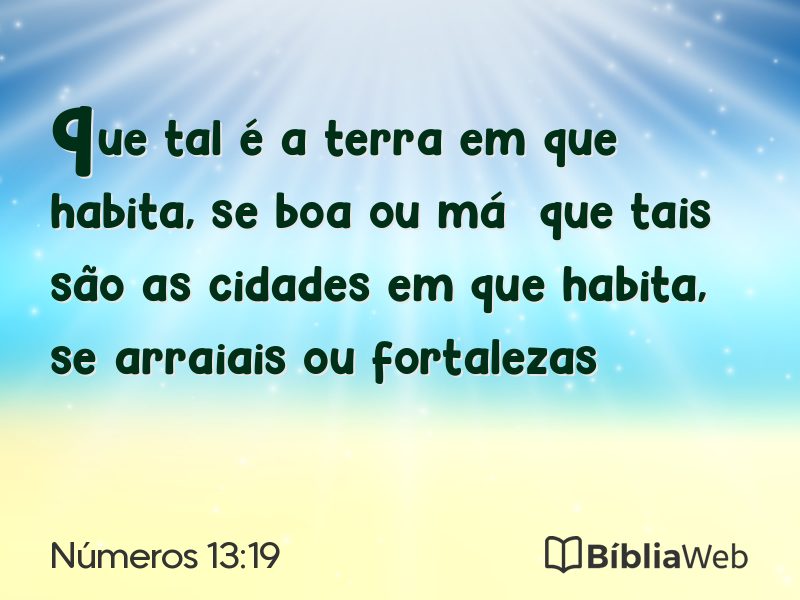Números 13:19 em imagem para compartilhar