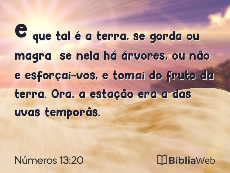Números 13:20 em imagem para compartilhar