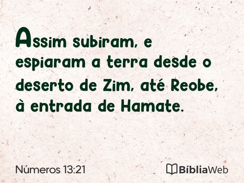 Números 13:21 em imagem para compartilhar