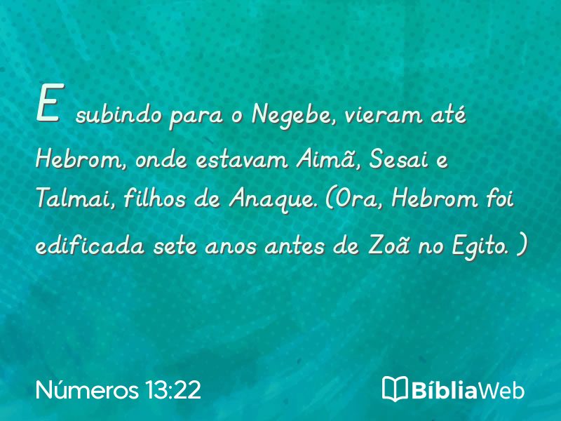 Números 13:22 em imagem para compartilhar