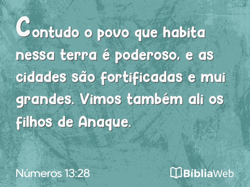 Números 13:28 em imagem para compartilhar
