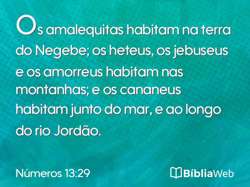 Números 13:29 em imagem para compartilhar