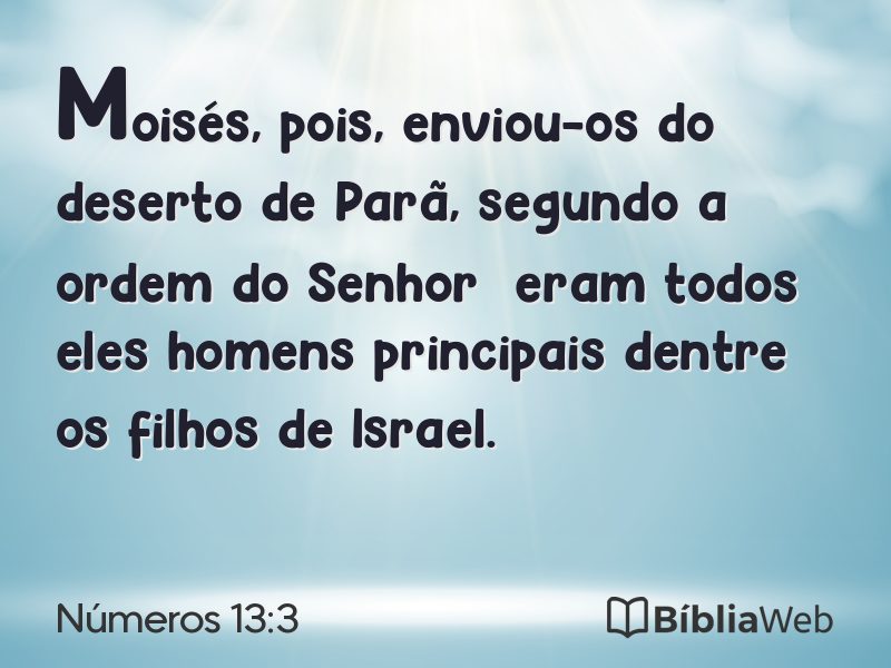 Números 13:3 em imagem para compartilhar