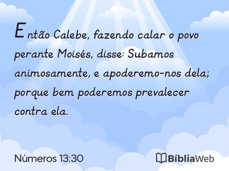 Números 13:30 em imagem para compartilhar