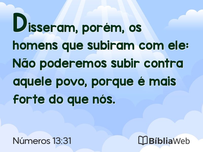 Números 13:31 em imagem para compartilhar