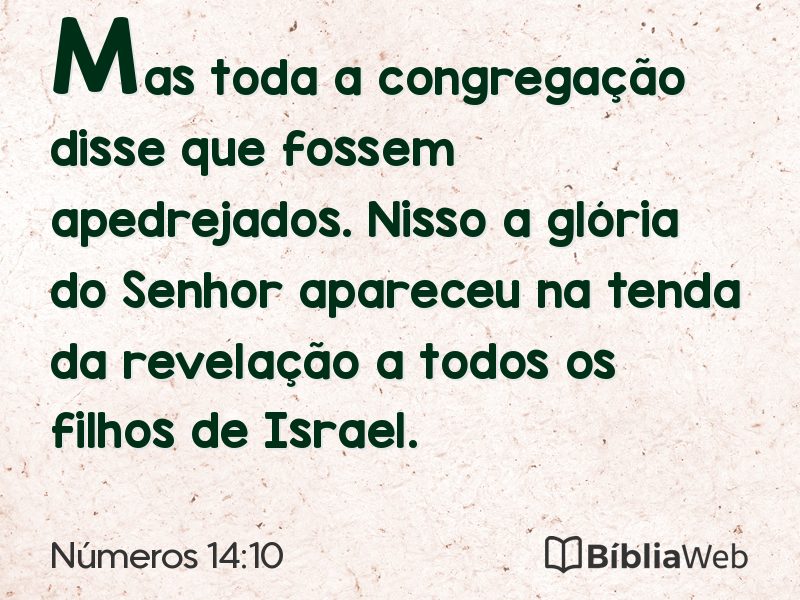Números 14:10 em imagem para compartilhar