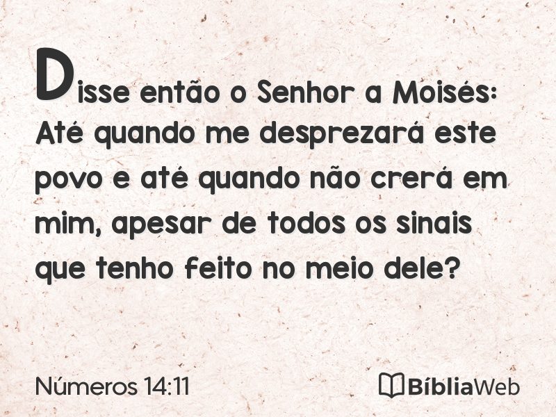 Números 14:11 em imagem para compartilhar