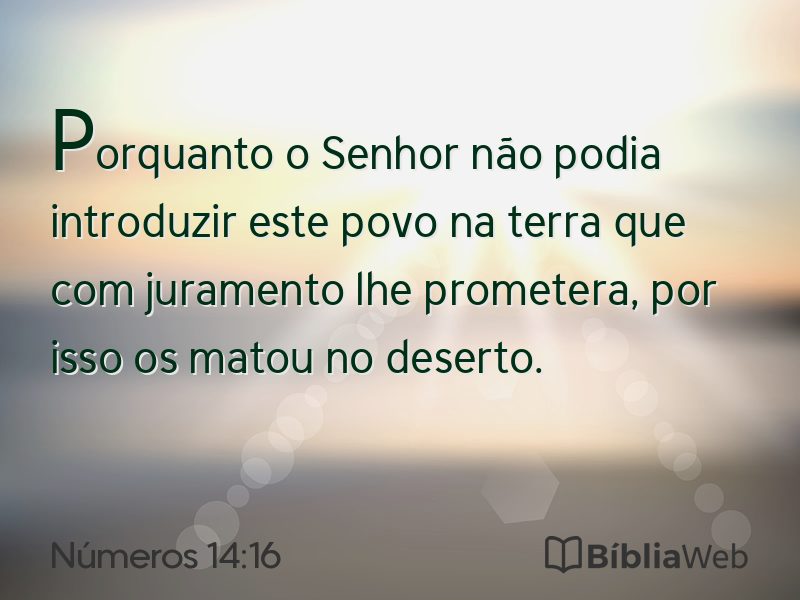 Números 14:16 em imagem para compartilhar