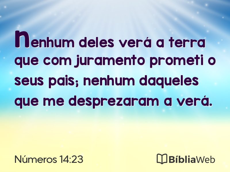 Números 14:23 em imagem para compartilhar