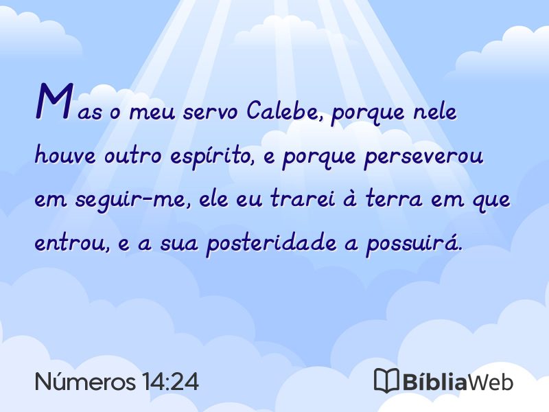 Números 14:24 em imagem para compartilhar