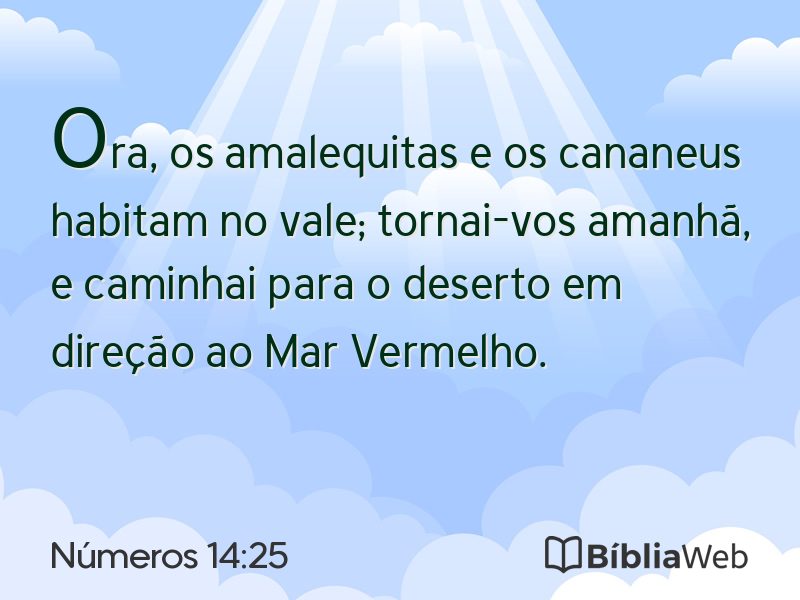 Números 14:25 em imagem para compartilhar