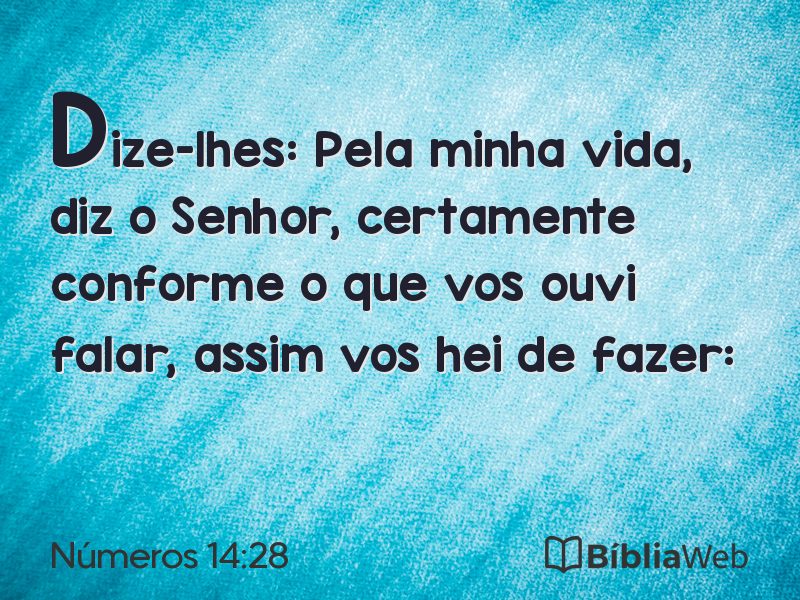 Números 14:28 em imagem para compartilhar