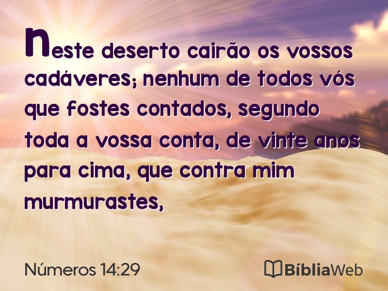 Números 14:29 em imagem para compartilhar
