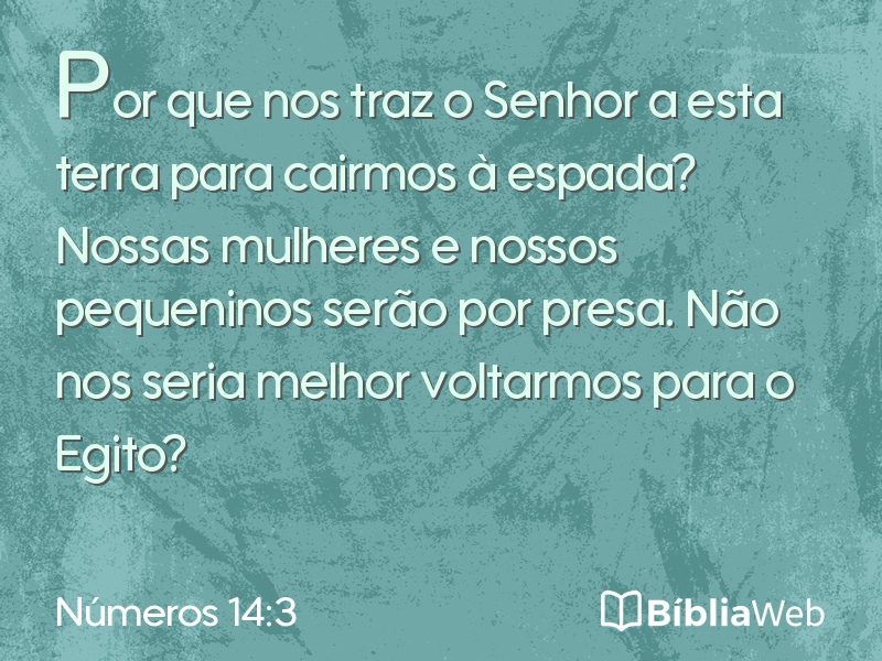 Números 14:3 em imagem para compartilhar