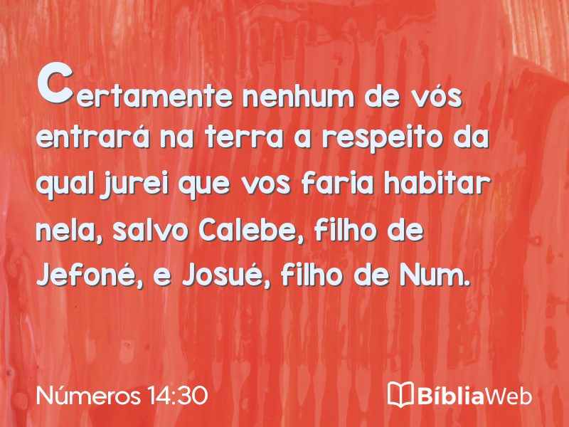 Números 14:30 em imagem para compartilhar