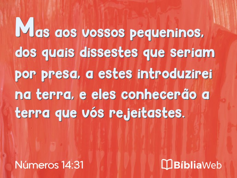 Números 14:31 em imagem para compartilhar