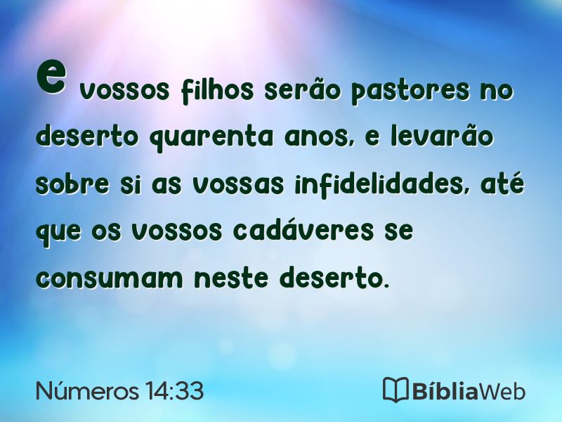 Números 14:33 em imagem para compartilhar