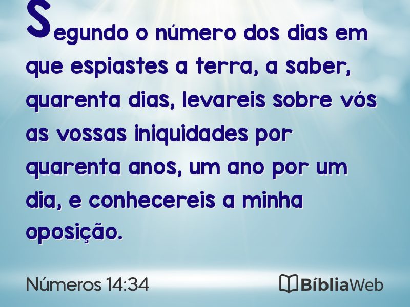 Números 14:34 em imagem para compartilhar