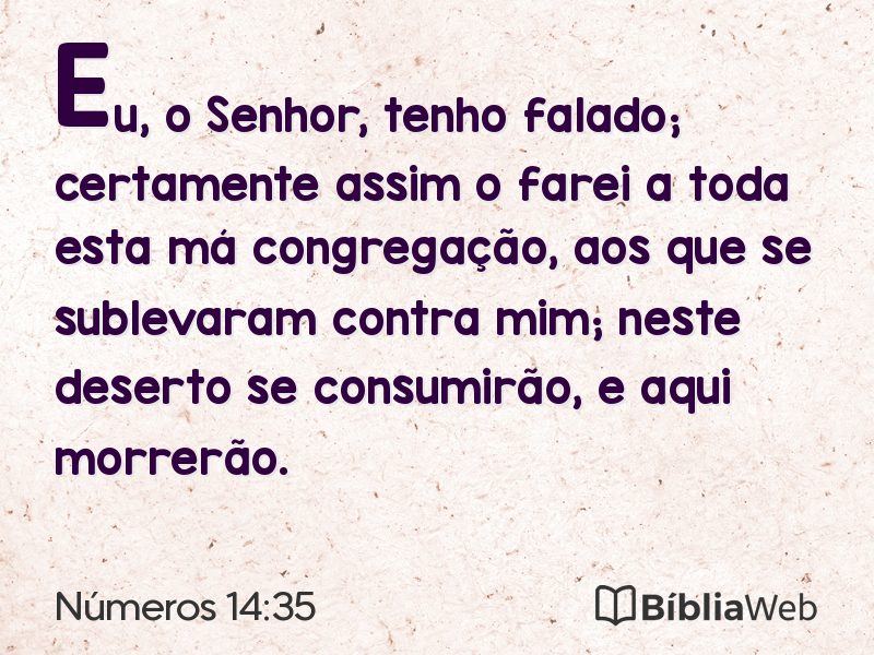 Números 14:35 em imagem para compartilhar