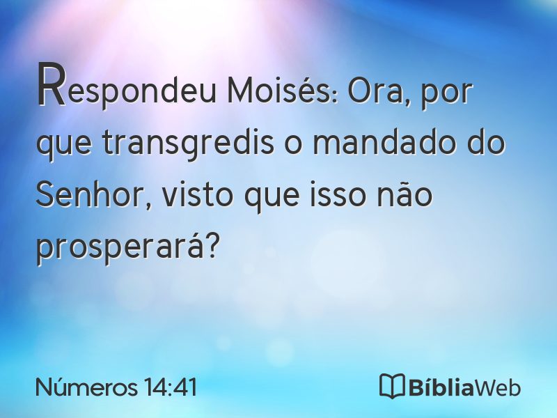 Números 14:41 em imagem para compartilhar
