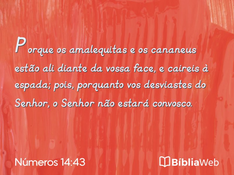 Números 14:43 em imagem para compartilhar