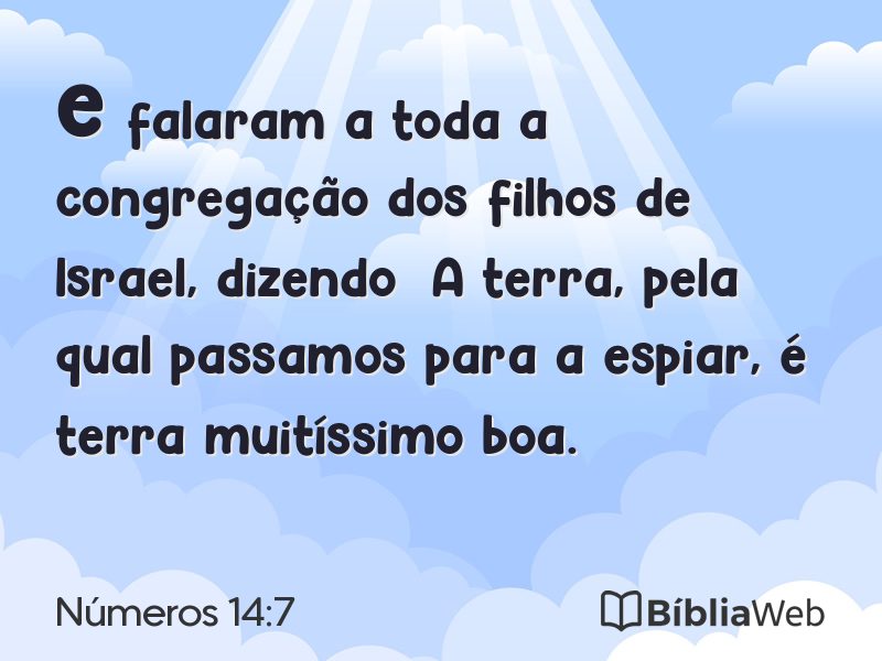 Números 14:7 em imagem para compartilhar