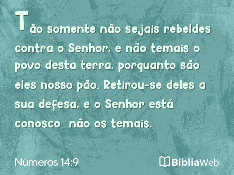 Números 14:9 em imagem para compartilhar
