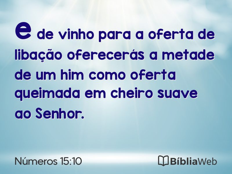 Números 15:10 em imagem para compartilhar