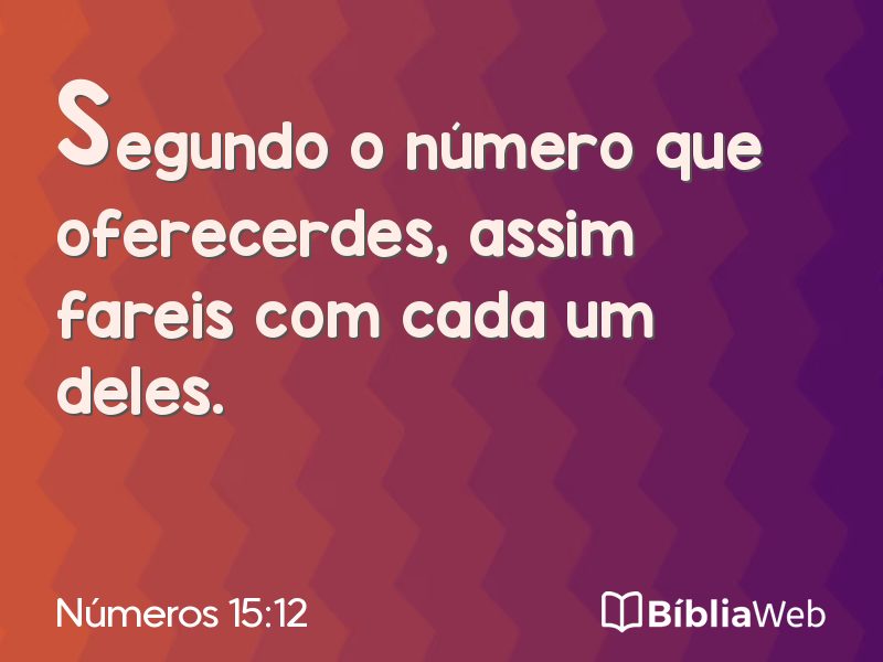 Números 15:12 em imagem para compartilhar