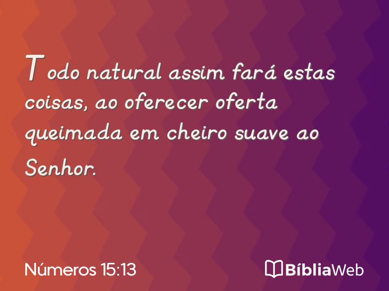 Números 15:13 em imagem para compartilhar